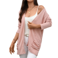 Women's Long Sleeve Open Front Cardigan Pink L. 