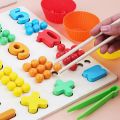 Wooden Counting Number Board, Math Manipulative Materials with Colored Balls & Cups, Matching & Stringing, Early Learning Toys for Baby & Toddler. 