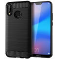lthmy for Huawei Nova 3e Case Carbon Fiber TPU Soft Silicone Back Cover Armor Phone Case Casing. 