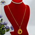 Jewels of Nepal Gold Plated Chain & Drop Stoned Locket for Women. 