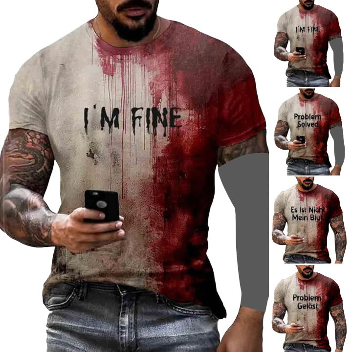 DESCENTE%20Spooky%20Shirt%20Unisex%20Halloween%20Bloodstain%20Print%20T-shirt%20for%20Party%20Cosplay%20Round/v%20Neck%20Short/long%20Sleeves%20Hot%20Summer%20Days%20Fall%20Top%20-%20Image%204