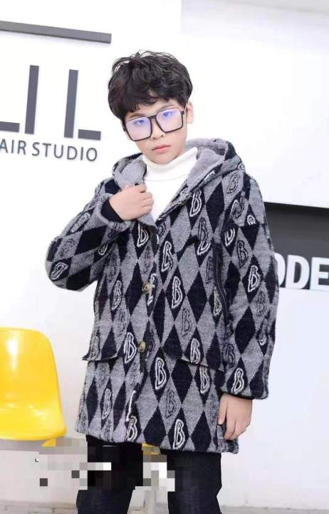 Boys Overcoat New Winter Thick Long Jacket