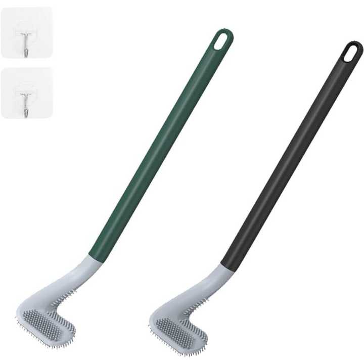 Golf Club Shaped Silicone Toilet Brush With Flexible Bristles