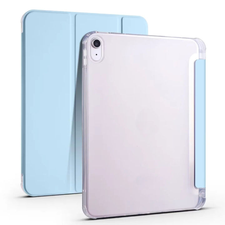 Transparent back case for 2022 iPad 10th Generation A2757 A2777 iPad 10 10.9 inch shockproof cover protective casing iPad 11th Gen 11 inch A16 A3354 A3355 A3356 holder with pencil slot bracket