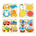 Game 4 in 3D Wooden Puzzles Educational Intelligence Wooden Rainbow Blocks Puzzle Cartoon Aircraft Wooden Puzzle Toy Children. 