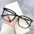 Large Frame Myopia Glasses Rim Glasses Frame Anti-Blue Light Anti-Radiation Black Frame Glasses Men's Trendy Plain Light Eye Protection Slimming Face Small. 
