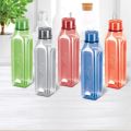 Prime Pack of 5 Water Bottles, 1 Litre Each, Reusable Plastic Fridge Bottle Set, BPA Free and Leak Proof Bottles for Travel, Work, Assorted. 