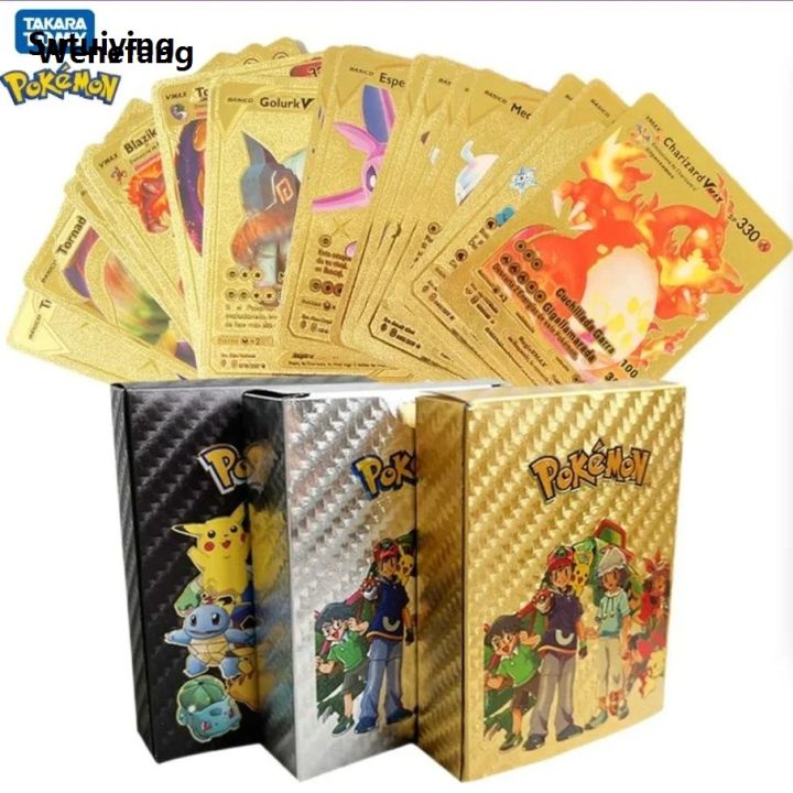 Wenefang%20Sutuiying%20Hot%2055Pcs%20Pokemon%20Gold%20Foil%20Card%20VMAX%20GX%20Cards%20English%20French%20Fifty%20percent%20discount%20Luxury%20Spanish%20Pikachu%20Charizard%20Arceus%20Colour%20Pok%C3%A9moned%20Cards%20Gift%20-%20Image%202