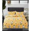 King Size Sunflower Printed Bedsheet with 2 Pillowcovers And 1 Blanket Cover. 