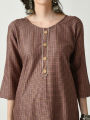 Women Brown Printed Panelled Pure Cotton Kurta with Palazzos & With Dupatta (DK-102). 