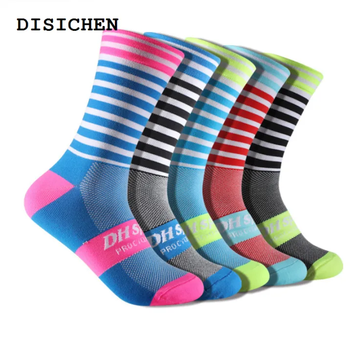 DISICHEN%20Hot%20Selling%20Stripe%20Cycling%20Socks%20Elastic%20Fit%20Professional%20Cycling%20Comperssion%20Sports%20Socks%20Healthy%20Comfortable%20Improve%20Muscle%20Strength%20-%20Image%202