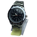 Attractive Design Round Black 1,2,34 Numbering Dial Stainless Steel Silver Chain Waterproof Best Quality Fashionable Wrist Watch For Men. 