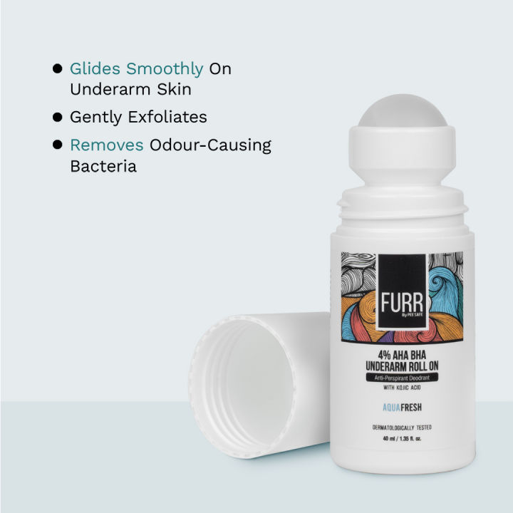 FURR%204%25%20AHA%20BHA%20Underarm%20Roll%20On%20with%20Kojic%20Acid%20%7C%20Long-Lasting%20FreshAqua%20Fragrance%20%7C%20Helps%20Reduce%20Pigmentation,%20Prevents%20Body%20Odour%20&%20Brightens%20Skin%20%7C%20Dermatologically%20Tested%20%7C%20Antiperspirant%20%7C%2040ml%20-%20Image%202