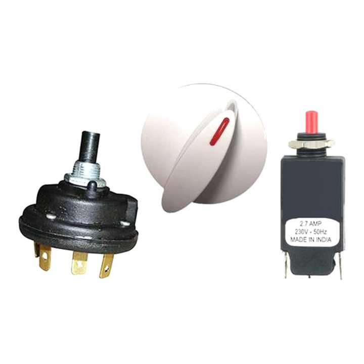 Mixer Grinder Rotary Switch Speed Control, Knob And Circuit Breaker Set