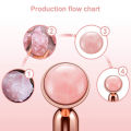 Sales promotion 4 in 1 Vibrating Rose Quartz Roller Face Roller Eye Massager Jade Roller T/V Shaped Face Lifting Slimming Beauty Care Massager. 