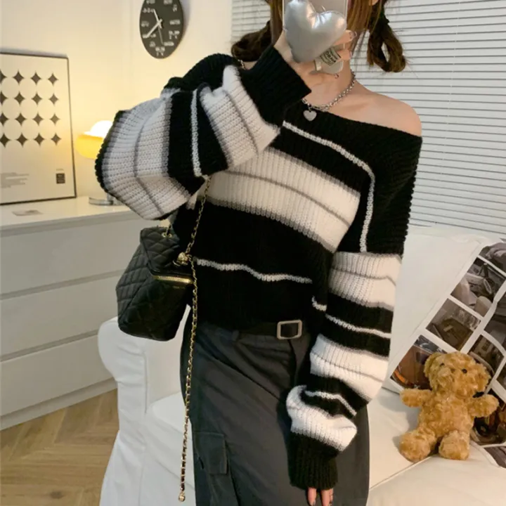 Women%20Striped%20Jumper%20Vintage%20Female%20Autumn%20Long%20Sleeve%20Casual%20Cropped%20Sweater%20-%20Image%208