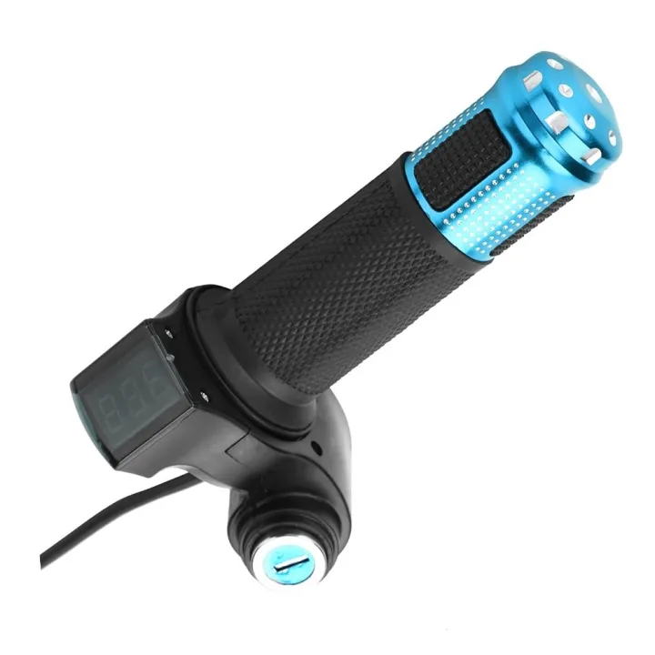 Durable%2012-84V%20E-Bike%20Throttle%20Grip%20Set%20Long%20Cable%20Twist%20Handlebar%20LED%20Voltage%20Display%20Throttle%20Digital%20Display%20with%20Key%20Lock%20Throttle%20with%20Digital%20Display%20and%20Lock%20for%20Electric%20Scooter,Electric%20Bicycle,Motorbike%20-%20Image%203