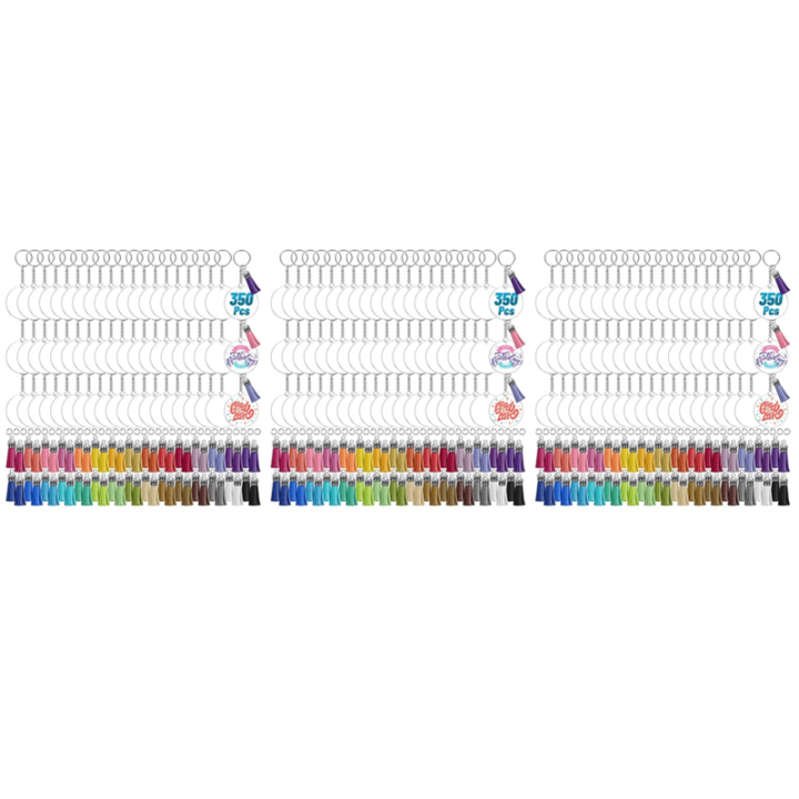 NAMUNY 1050Pcs Acrylic Clear Keychain Blanks for Vinyl with Blanks, Tassels, Jump Rings, Keychain Rings for DIY Keychain Craft