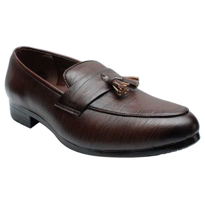 Chocolate Leather Loafer Formal Shoes For Boys