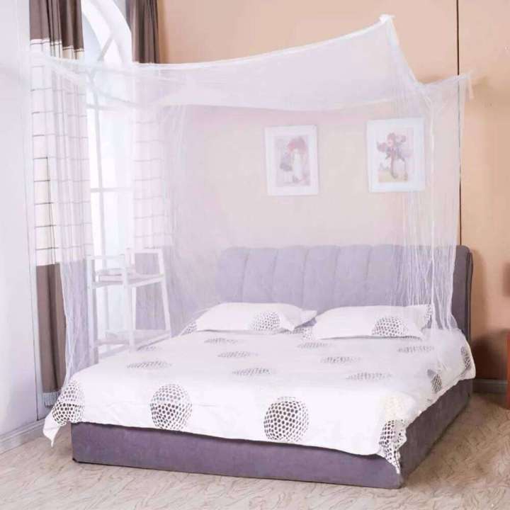 1pcs%20Moustiquaire%20White%20Four%20Corner%20Post%20Student%20Canopy%20Bed%20Mosquito%20Net%20Netting%20Queen%20King%20Twin%20Size%20Moistiquaire%20De%20Lit%20-%20Image%204