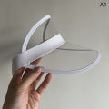 Summer Sun Hat Transparent Visor Clear Plastic PVC Anti-UV Sunscreen Cap Muqin. 
