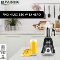 Faber Hilux 550W Blender Mixer Grinder, 3 SS clip lock jars & blades || low-noise copper motor, up to 18000 rpm speed || 2 year comprehensive warranty (FMG HILUX 550 W 3J NERO) Black. 