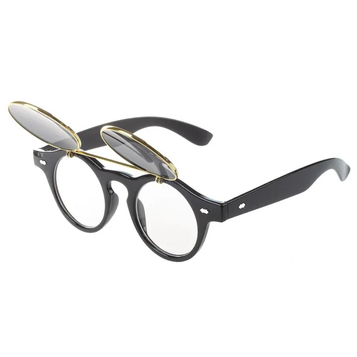 fasdaga%202X%20Cute%20Unisex%20Goth%20Goggles%20Glasses%20Retro%20Flip%20Up%20Round%20Sunglasses%20-%20Image%203