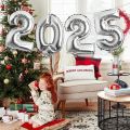New 40 Inch 2025 Digital Balloons Party Supplies Globo Aluminum Foil Balloons Colorful Photography Prop New Year Decorations. 