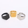 【Fashion-forward】Glow Square 17 17 Simple Ring Personalized Popular Trendy Men's Titanium Steel Unisex. 
