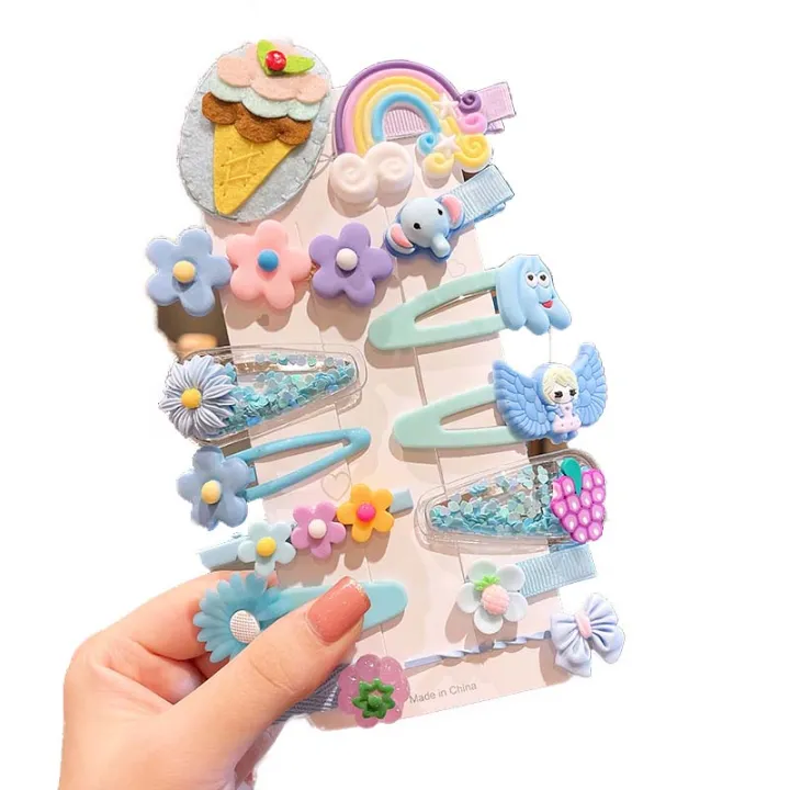 ANX%20Cute%20Rainbow%20Candy%20Accessories%20Set/Polymer%20Clay%20Hair%20Clip%20Cutters%20Infant%20Hair%20Clips%20Hair%20Clip%20/%2014%20Pcs%20In%201%20Packet%20-%20Image%204