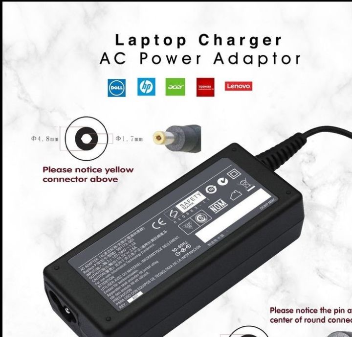 Universal Ac Laptop Charger Power Adapter 65w, 90w, 4.8mm/1.7mm  Small Pin