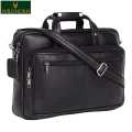 WILDHORN Nepal® Top Grain Leather 16 inch Laptop Messenger Bag for Men with Adjustable Strap (MB 547 BLACK). 