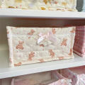 Fabric Quilted Storage Basket Cute Fabric Storage BOX Fabric Home Decoration Pink. 