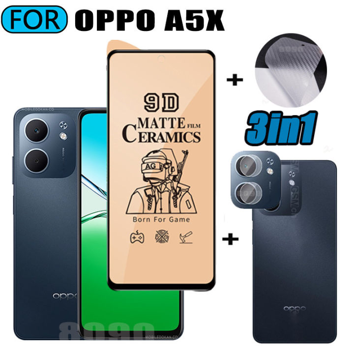 3 IN 1 For OPPO A5X Tempered Glass Matte Gaming Screen Protector for OPPO A5X 5G A5 Pro Ceramic Matte Screen Protector