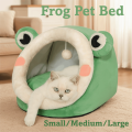 Cute Comfort Cat Dog Bed Plush Green Frog Pet House Cave Design Warm Sleeping Nest Bed For Puppy Kitten. 