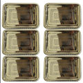 Axia Krafts Brass Serving Tray 11 inches | Set Of 6 |Unique | Rectangular. 