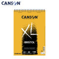 Canson Xl® Bristol Pad A4 (C31078A021) | 50 Sheets  | 180G | White | Ultra Smooth | Mixmedia | Spiral-Wiro Bound | Made In France. 