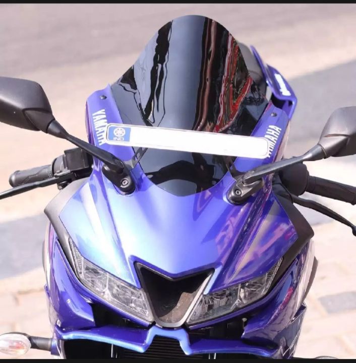 Double Bolt Bubble Visor For Yamaha R15 V3 (Black)