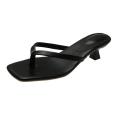 Women's slippers solid color ladies thin summer sandals chuck fashion ladies 2025 new heel flip flops new designer casual. 