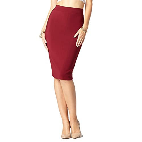 Solid Pencil Skirt For Women