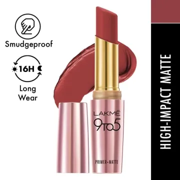 Lakme 9 To 5 Primer+Matte MP8 Rosy Sunday Lipsticks - (3.6gm)