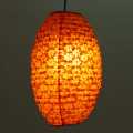 orange self flower design Lokta Paper Handmade Hanging Lamp size 9*16 inch. 