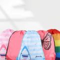 Reflective Stripe Drawstring Gym Backpack Cartoon 210D Polyester Waterproof Drawstring Bag Rainbow Portable Nylon Sports Shoulder Bag Camping Hiking. 