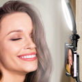 Lereach Selfie Ring Light 9-level Dimming For White Light / Natural Light / Warm Light Universal Rotation Multi Port Suitable For Beauty Fill Light Support Camera Selfie Stick Bracket Install. 