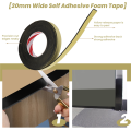 5m Black Single Sided Self Adhesive Foam Tape Closed Cell 20mm Wide x 3mm Thick. 