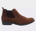 Brown Suede Leather Ankle Boots For Men. 