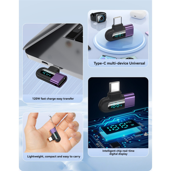 6A%20Digital%20Display%20Type%20C%20to%20Type%20C%20OTG%20Adapter%20for%20120W%20Fast%20Charging%20USB%20C%20Cable%20USB2.0%20Connector%20Black%20-%20Image%204