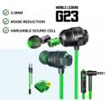 G23 Super Bass Dual Variable Sound Cell For Replace Gaming Earphone With Mic Stereo For Mobile And Pc. 