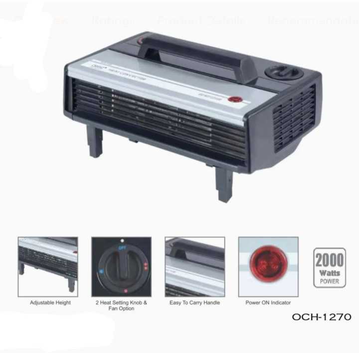 Climate Control Convector Heaters OCH-1270 1000W and 2000W – Black ...