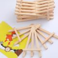 Children's Mini Wooden Folding Desktop Triangle Display Stand Solid Wood Mobile Phone Stand Desktop Small Easel. 